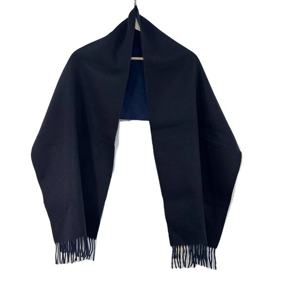 HERMES - Dark Navy Cashmere Scarf  637-030125 - Picture 1 of 6